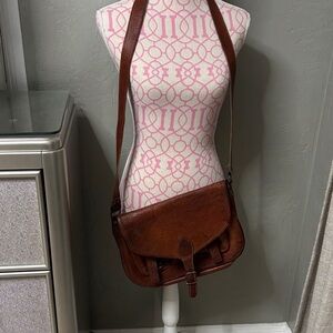 Elegant Brown Leather Crossbody Bag